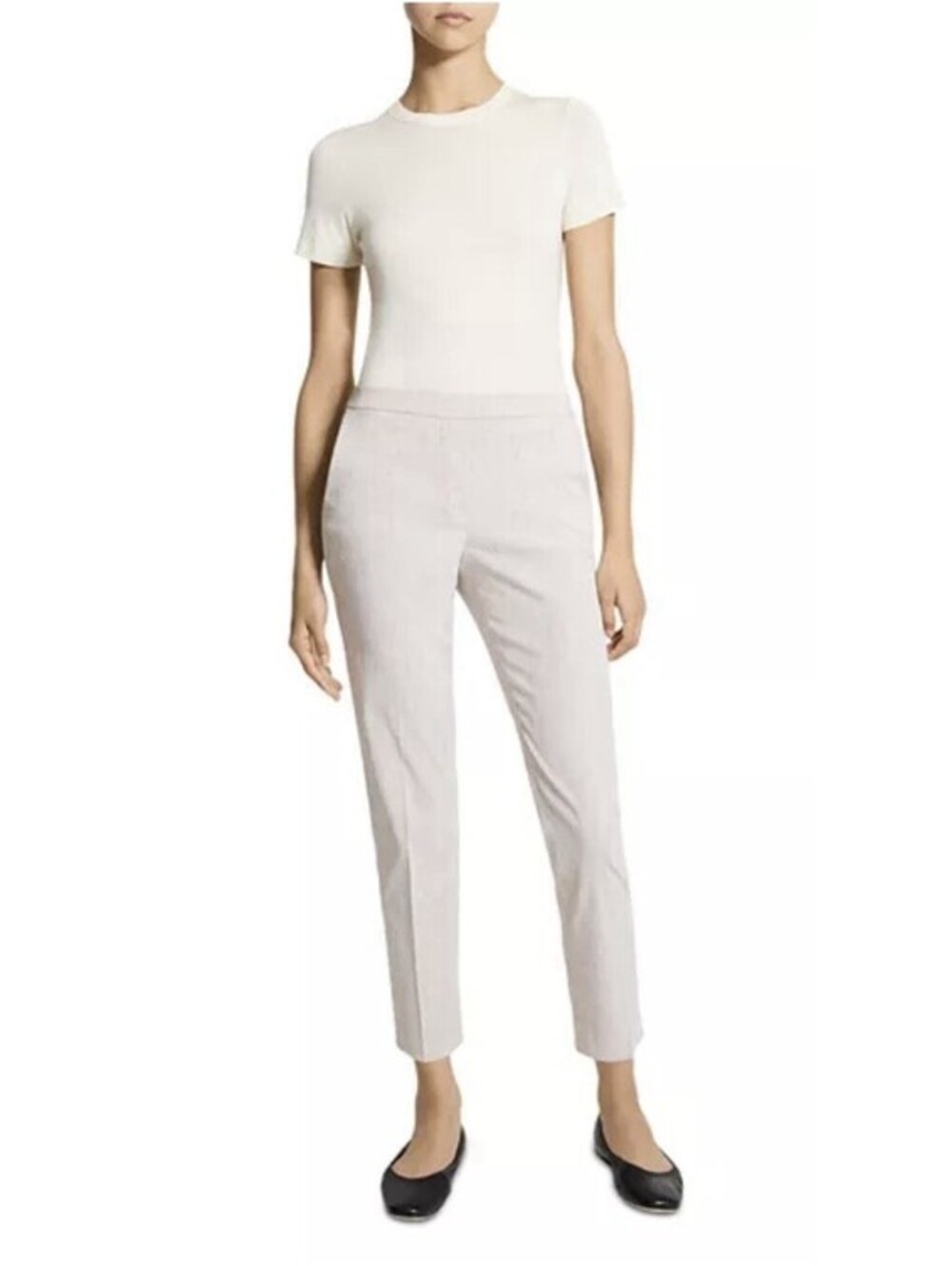 THEORY TRECA PULL ON PANS SIZE 00 ADMIRAL STRIPE WOMAN NWT CLASSIC LUXURY